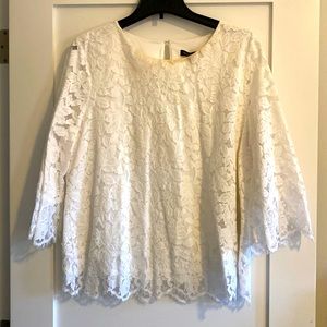 BR white lace blouse